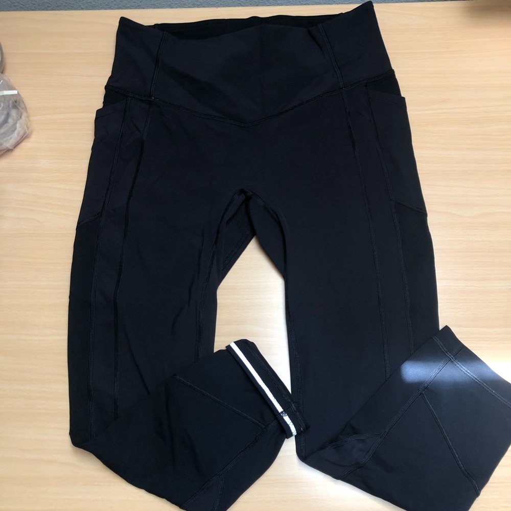 Lululemon all the right places 23” crop, black, 10